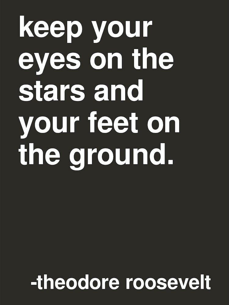 Keep Your Eyes On The Stars Roosevelt Quote In Black