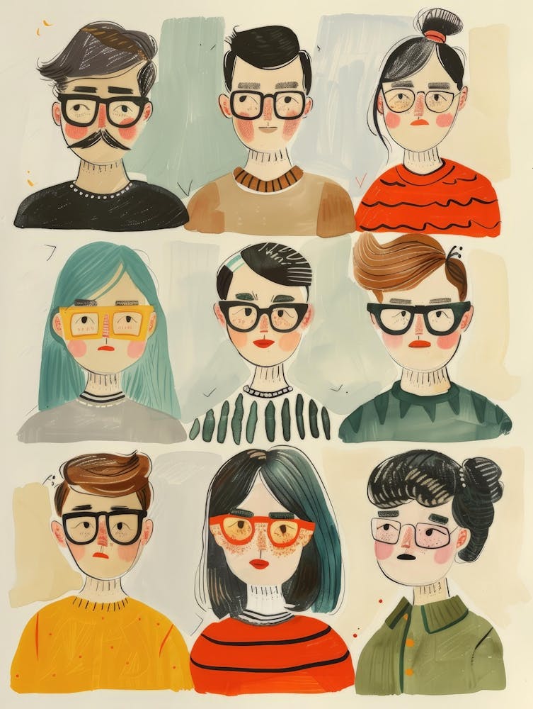 Group Of People With Glasses