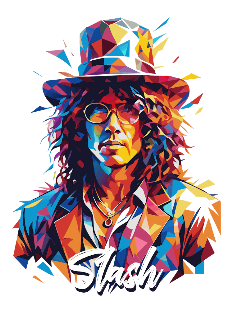 Gnr Slash 01 Portrait Music Icon Style WPAP Pop Art