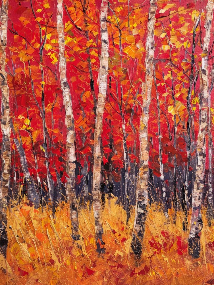 Birch Trees In Fall