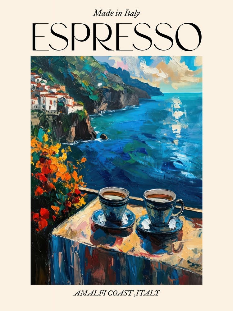 Amalfi Coast Espresso Made In Italy 4 Poster