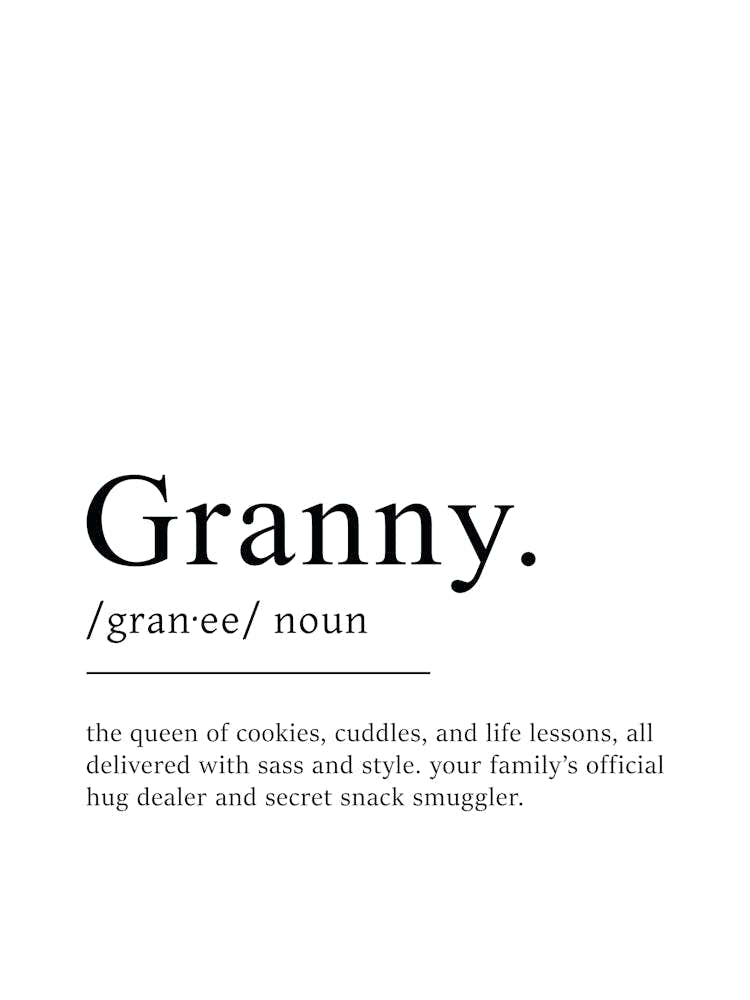 Granny Definition Poster - Dictionary