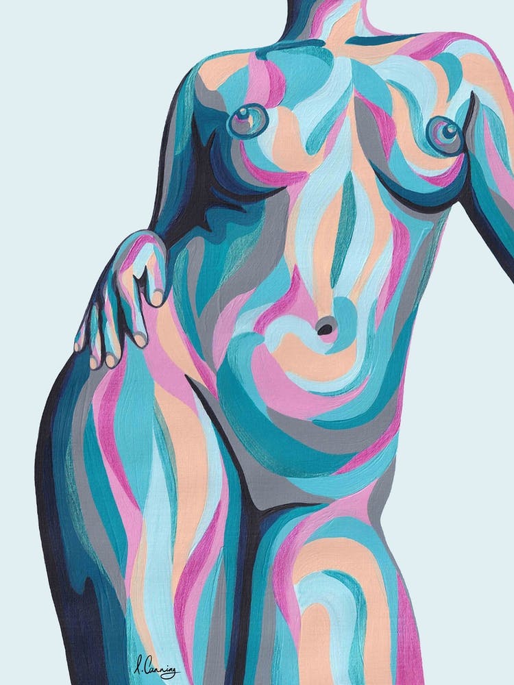 Nude Babe In Mint And Pink