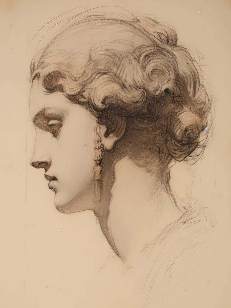 Greek Woman Portrait Sketch