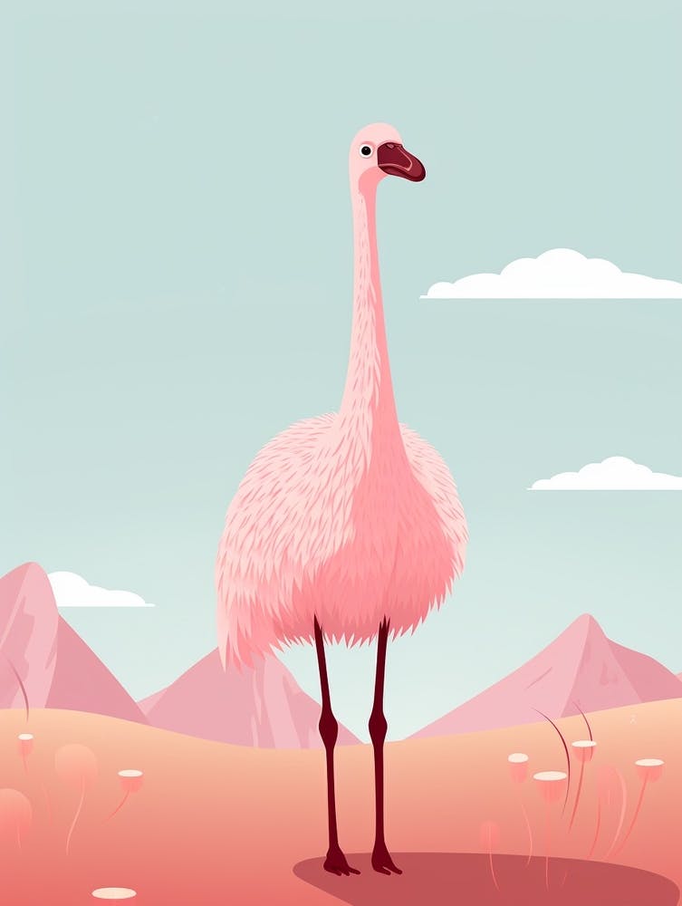 Minimalist Ostrich 2 Illustration