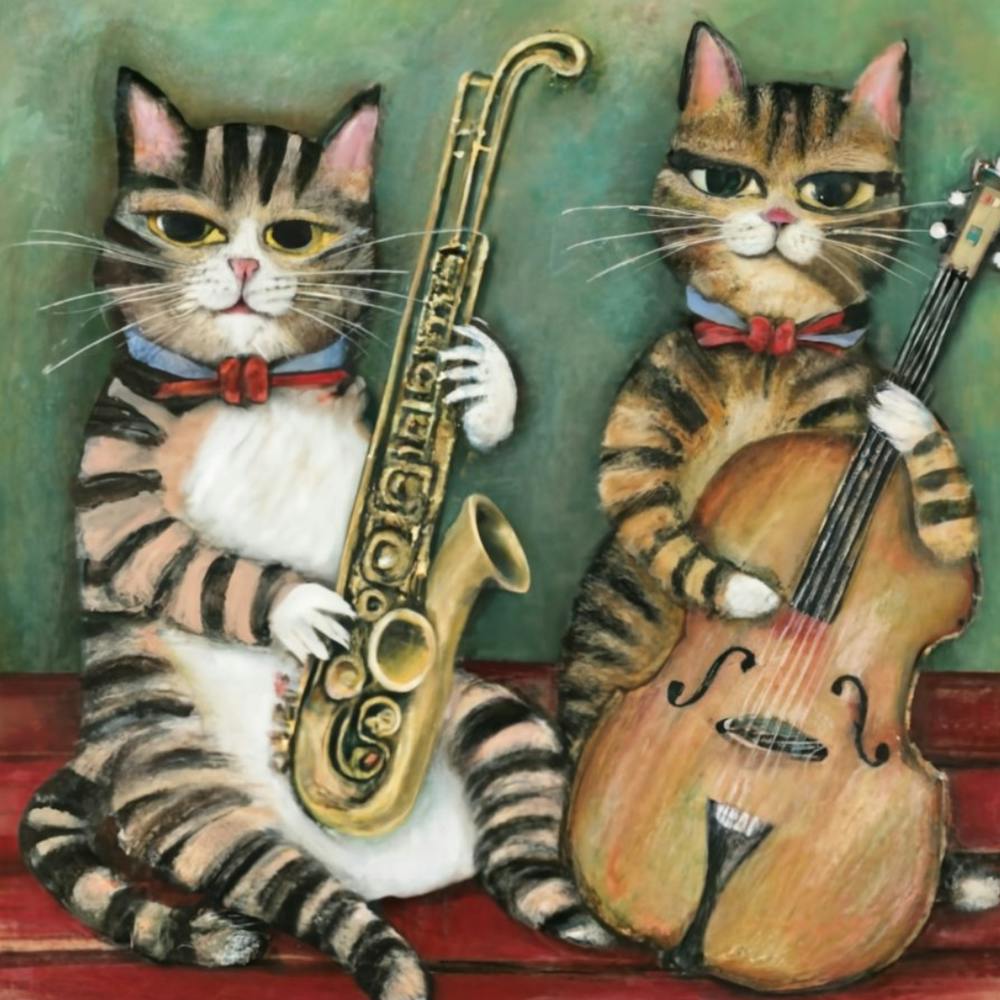 Naptime Jazz Cats Jam Session Print Art Jazz Up Cat Lovers Spaces With Our Naptime Jazz Cats Jam Session Print Art!