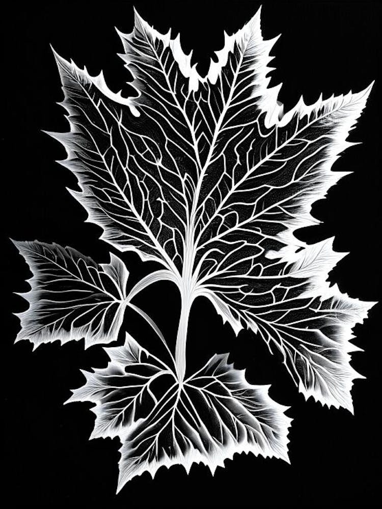 Maple Leaf Linocut 2