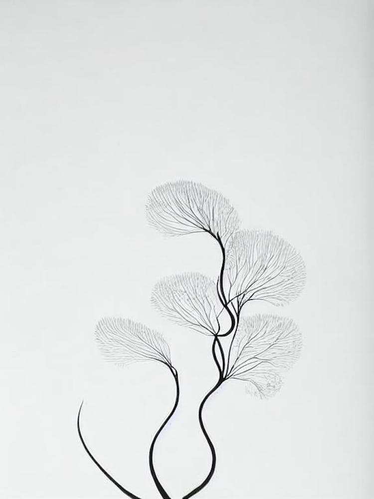 Leafy Sea Dragon Black & White Drawing