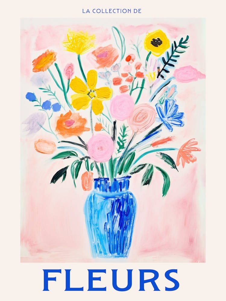 French Flower Poster Flax Flower