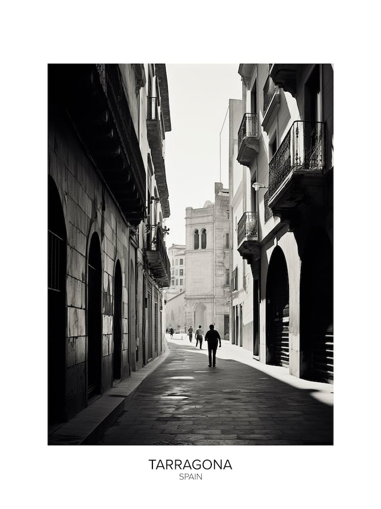 Poster Of Tarragona, Spain, Black And White Analogue Photography 3