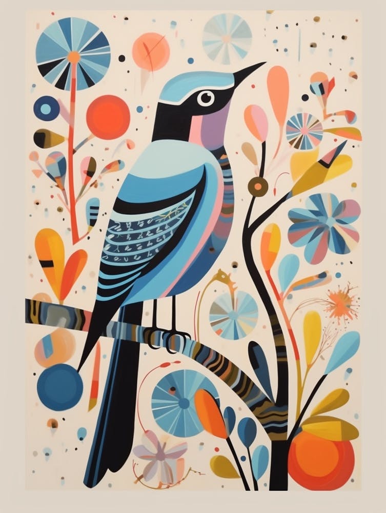 Colourful Scandi Bird Mockingbird 4