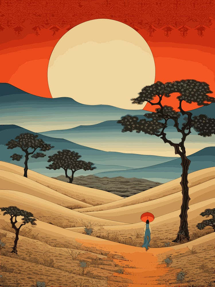 Tottori Sand Dunes, Japan Vintage Travel Art 2