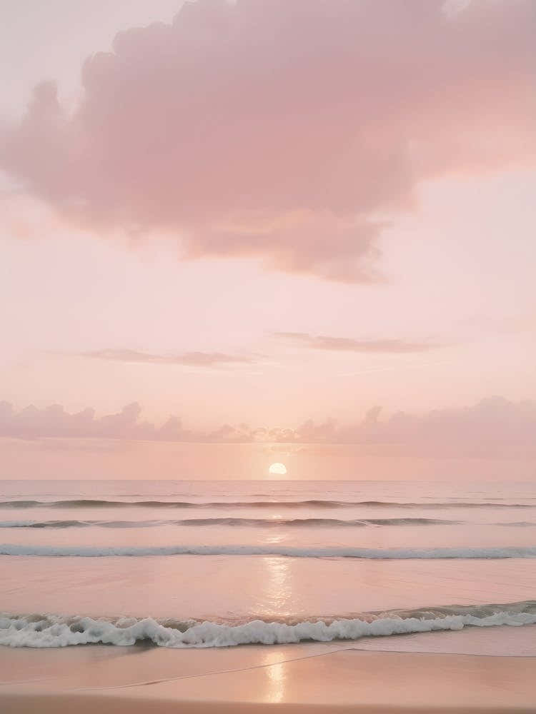 Pink Aesthetic Sunset Beach Photography