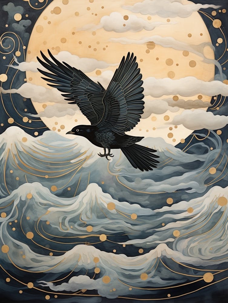 Magpie 6 Gold Detail Painting