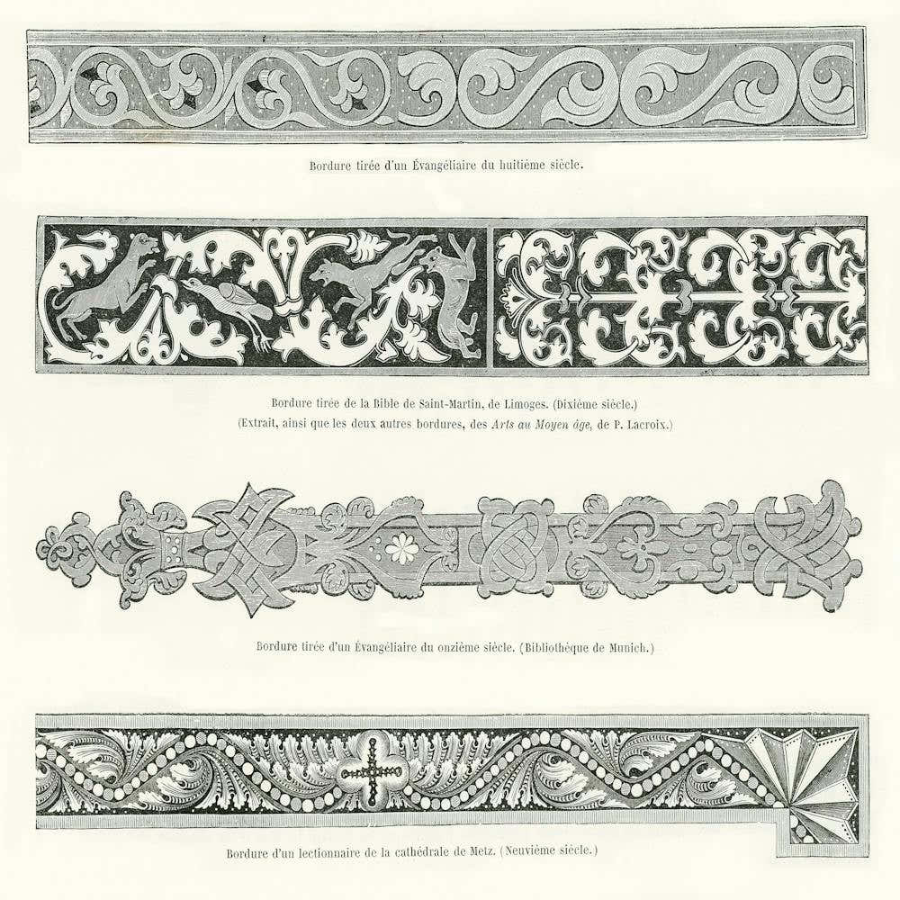 Ornate Border Illustrations, Albert Racine
