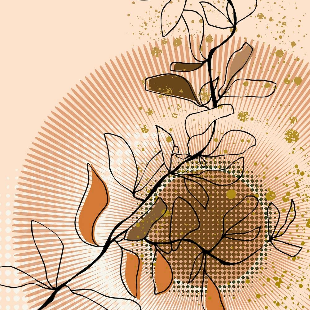 Abstract Branch Warm Sunset Square