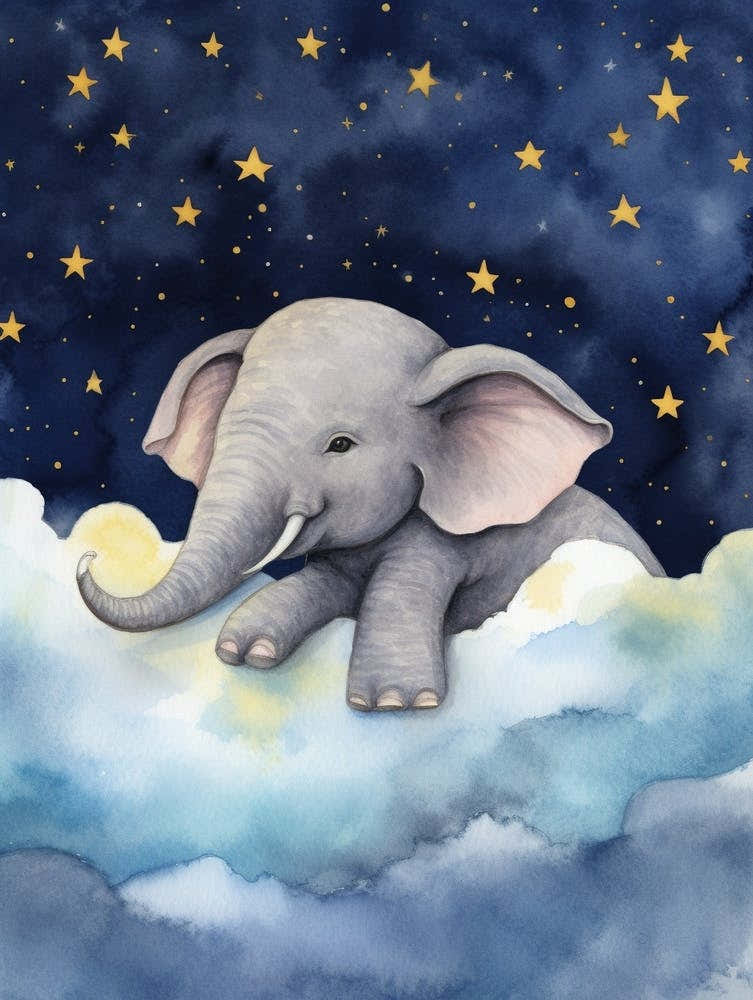 Baby Elephant 7 Sleeping In The Clouds