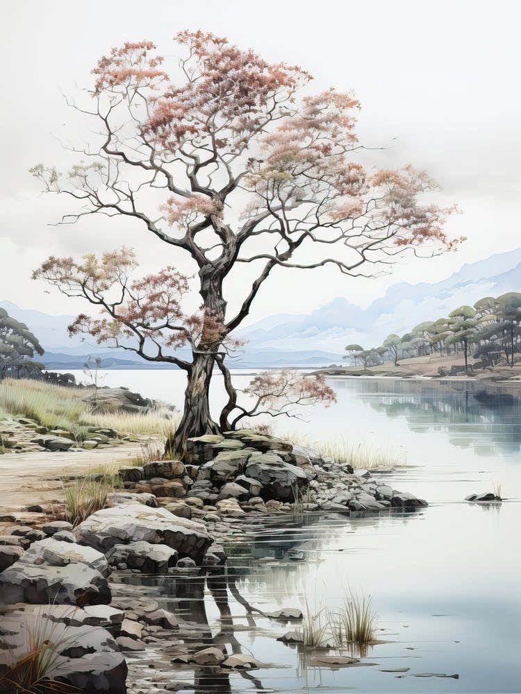 Amanohashidate In Kyoto, Japanese Brush Painting, Ukiyo E, Minimal 6
