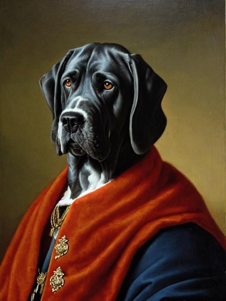 Neapolitan Mastiff Renaissance Portrait Oil Painting