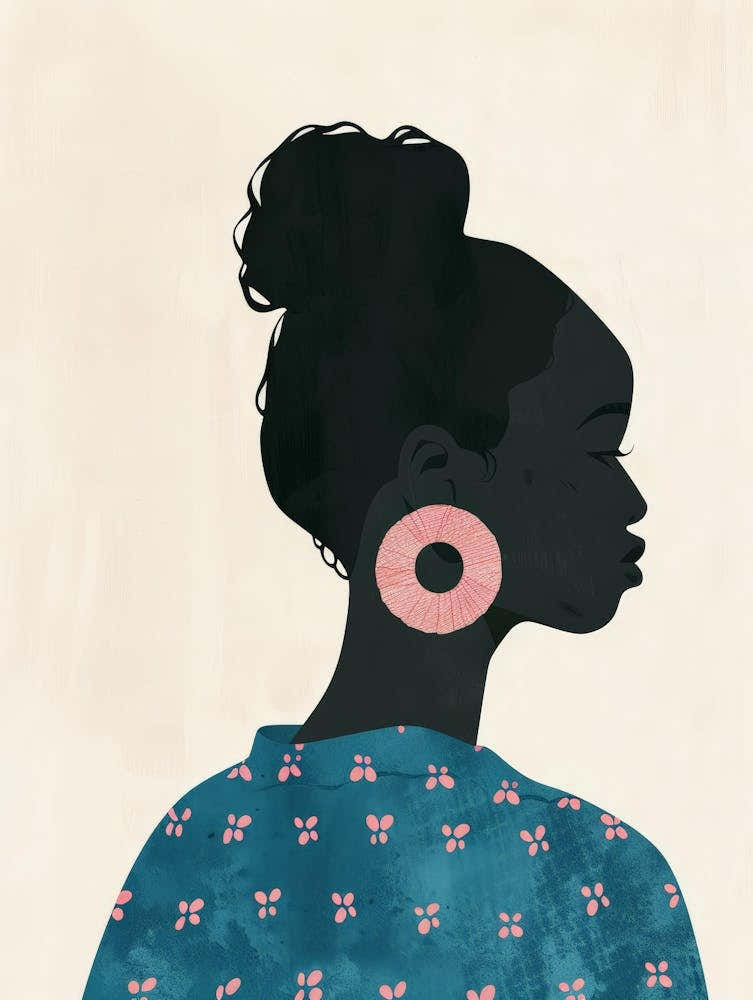 Black Girl With Hoop Earrings