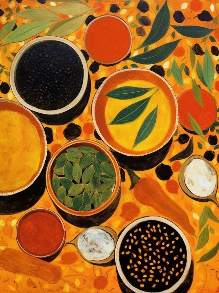 African Cuisine Matisse Inspired Illustration5