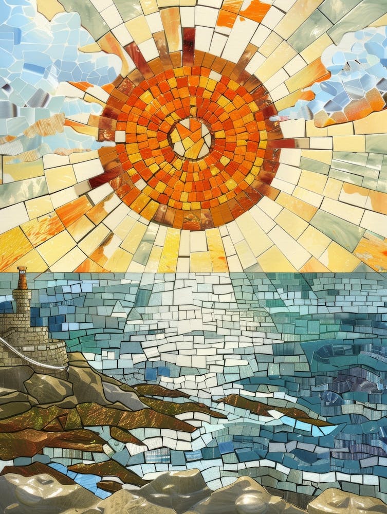 Sun Rising Over The Sea