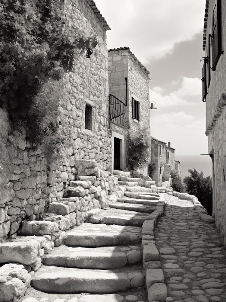 Hvar, Croatia, Black And White Old Photo 3