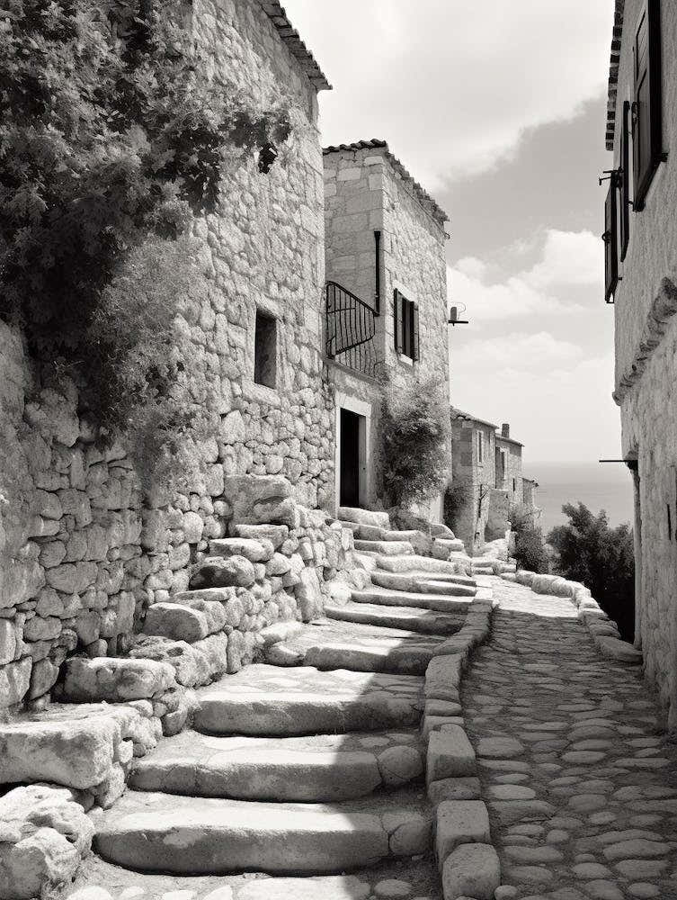Hvar, Croatia, Black And White Old Photo 3