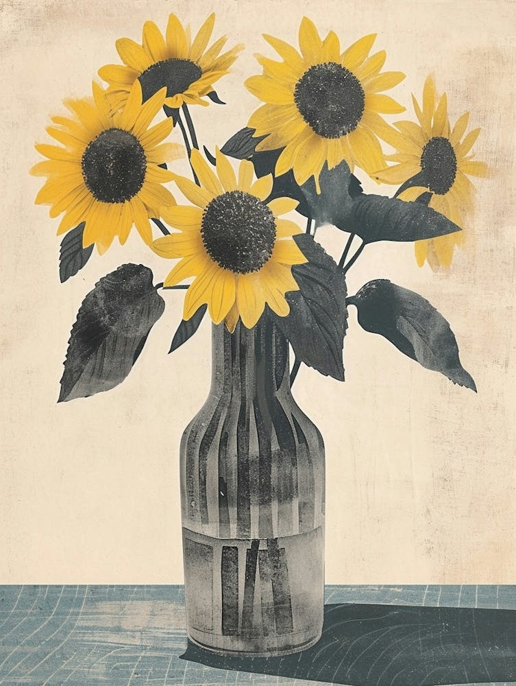 Sunflower Watercolour Illustration