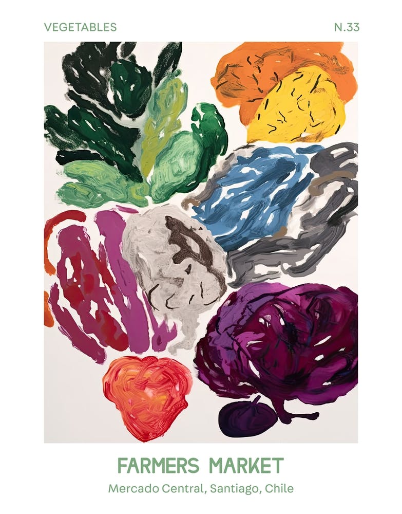 Cabbage Vegetables Farmers Market 3 Mercado Central, Santiago, Chile