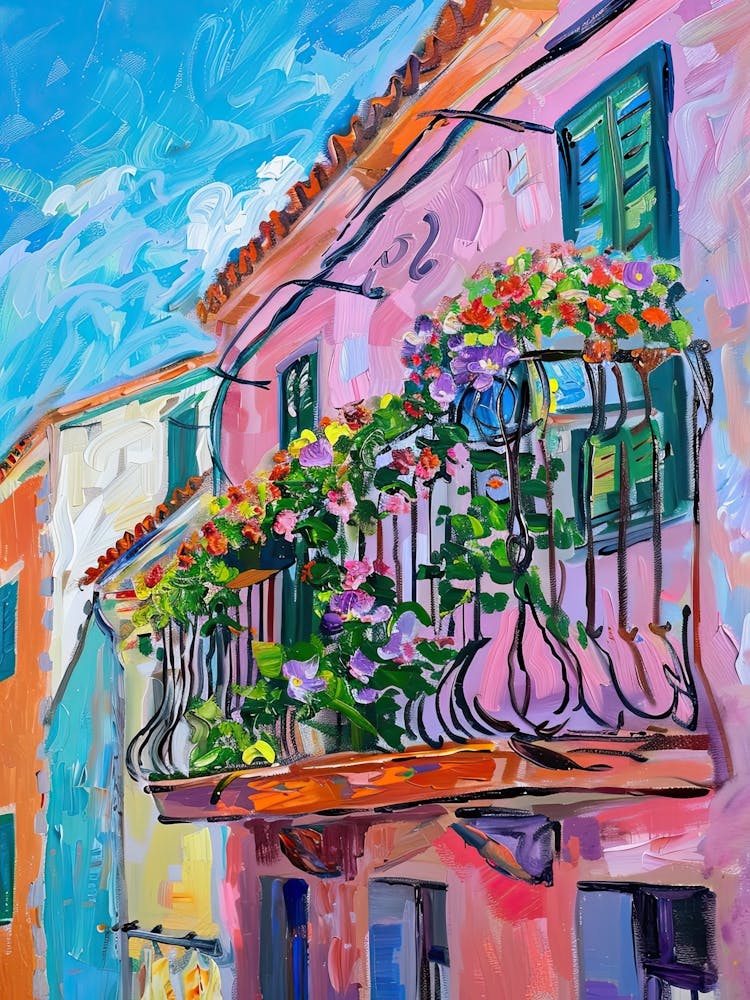 Balcony Painting In Ibiza 1