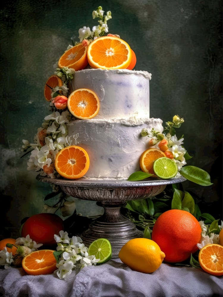 Wedding Cake With Oranges sweet food