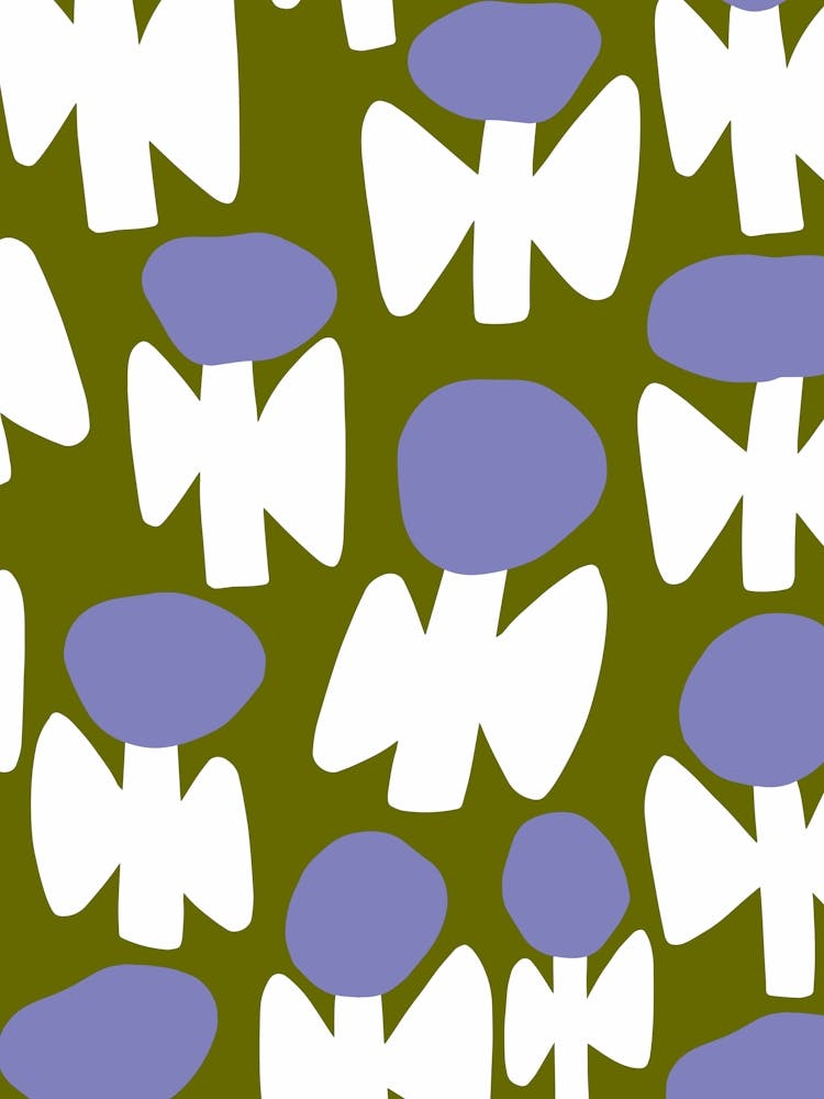 Pattern Big Flowers Abstract Naïf