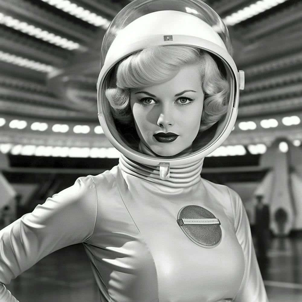Vintage astronaut woman