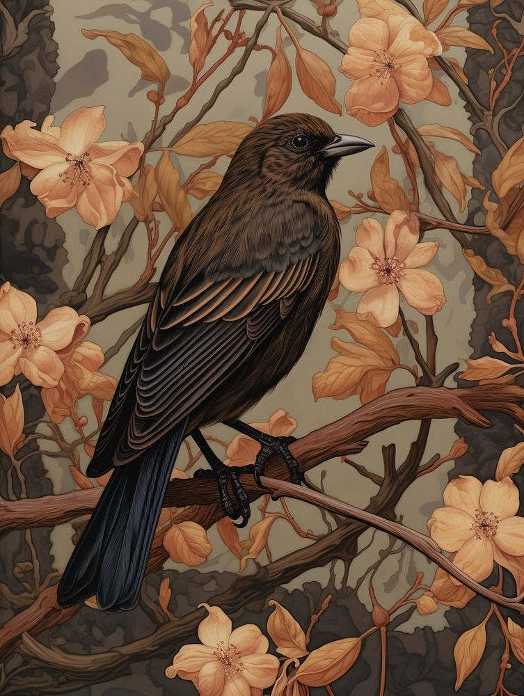 Dark And Moody Botanical Finch 3