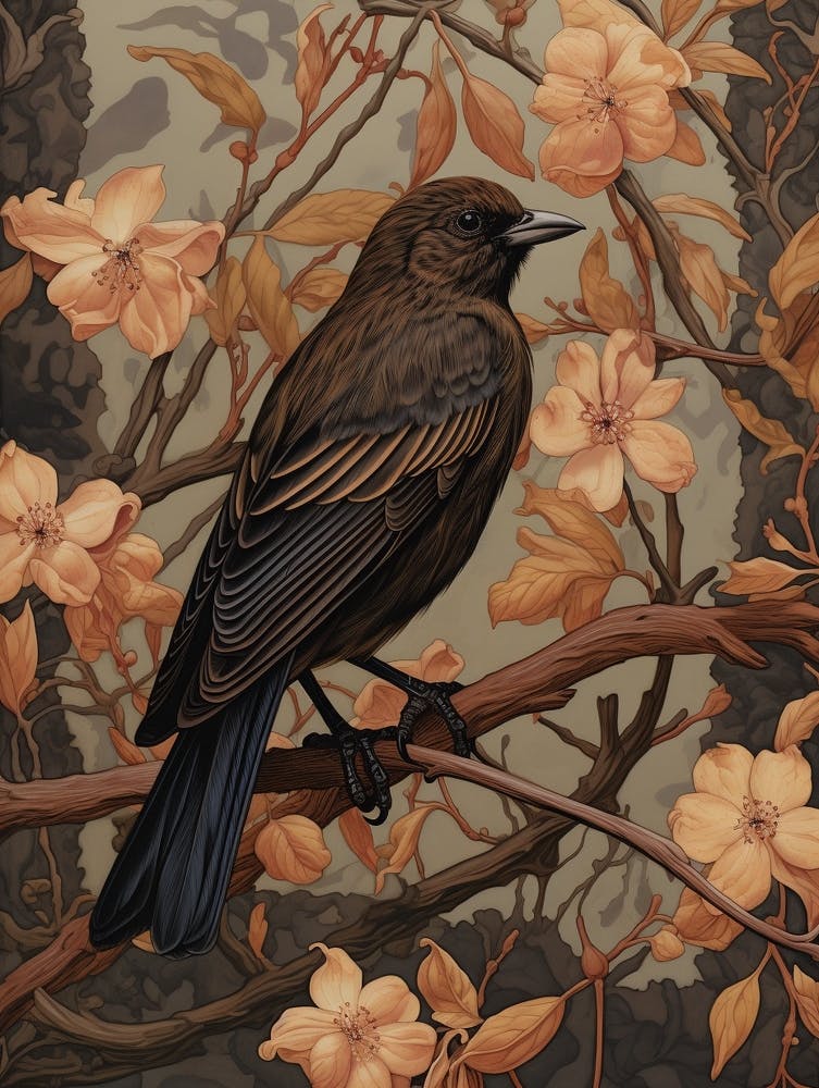 Dark And Moody Botanical Finch 3