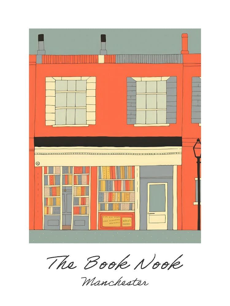 Manchester The Book Nook Pastel Colours 3 Poster