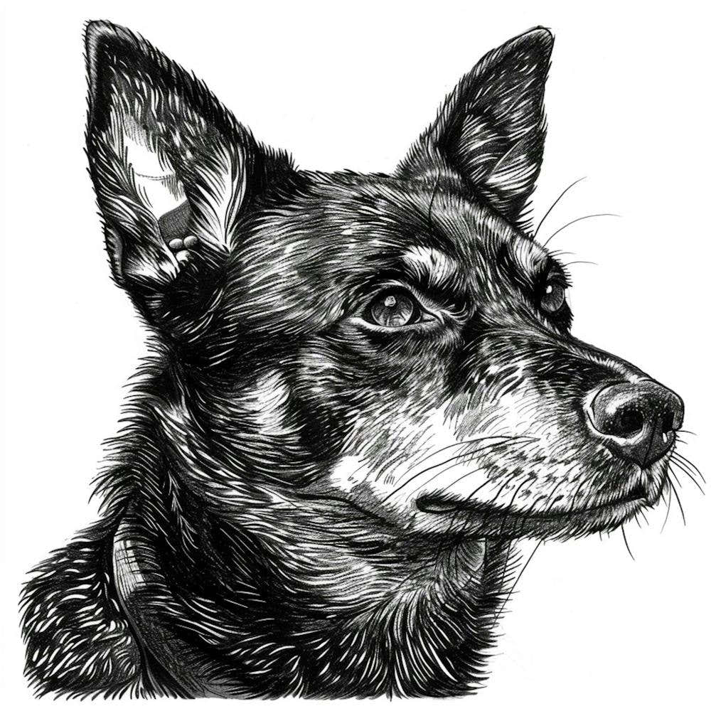 Canaan Dog Line Sketch 2