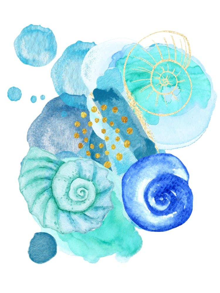 Watercolor Sea Shells
