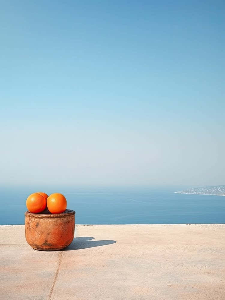 Rustic Oranges And The Sea Summer Photography