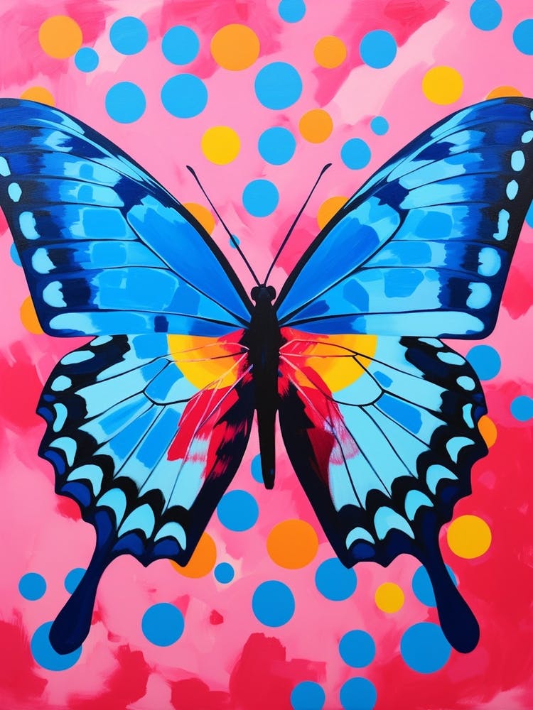 Pop Art Blue Morpho Butterfly 1