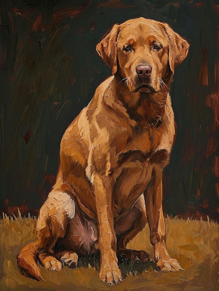 Chesapeake Bay Retriever Acrylic Painting 5
