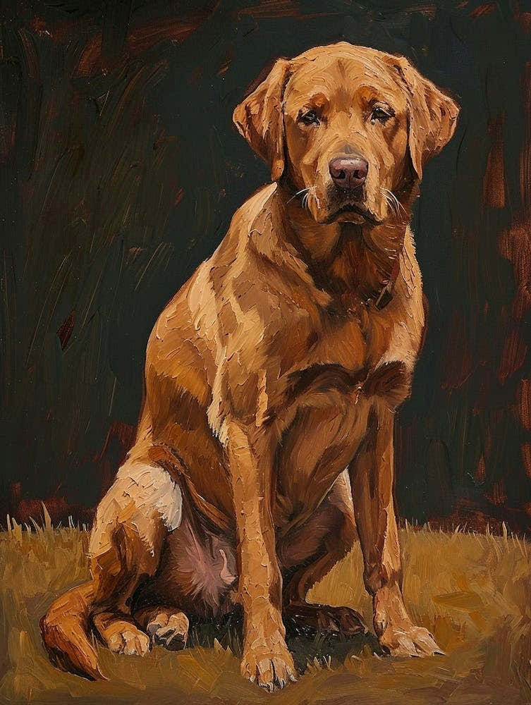 Chesapeake Bay Retriever Acrylic Painting 5