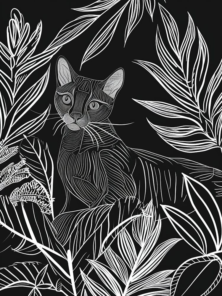 Khao Manee Cat Minimalist Illustration 2