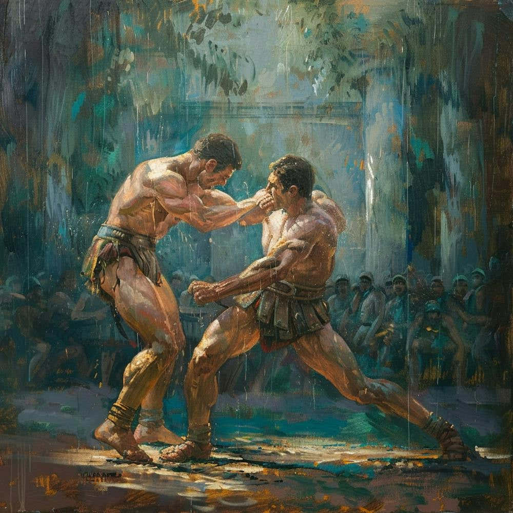Two Men Fighting