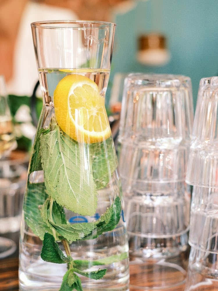 Bottle of Water with Orange