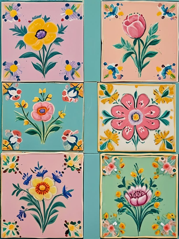 Floral Tile Set no1