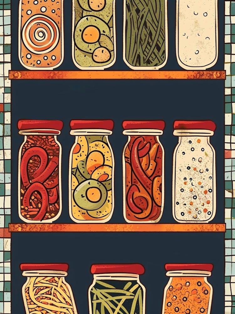 Shelf Of Abstract Pickles