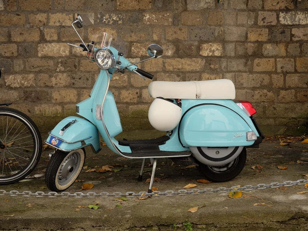 A Baby Blue Vespa in Sorrento | Italy Travel Photography