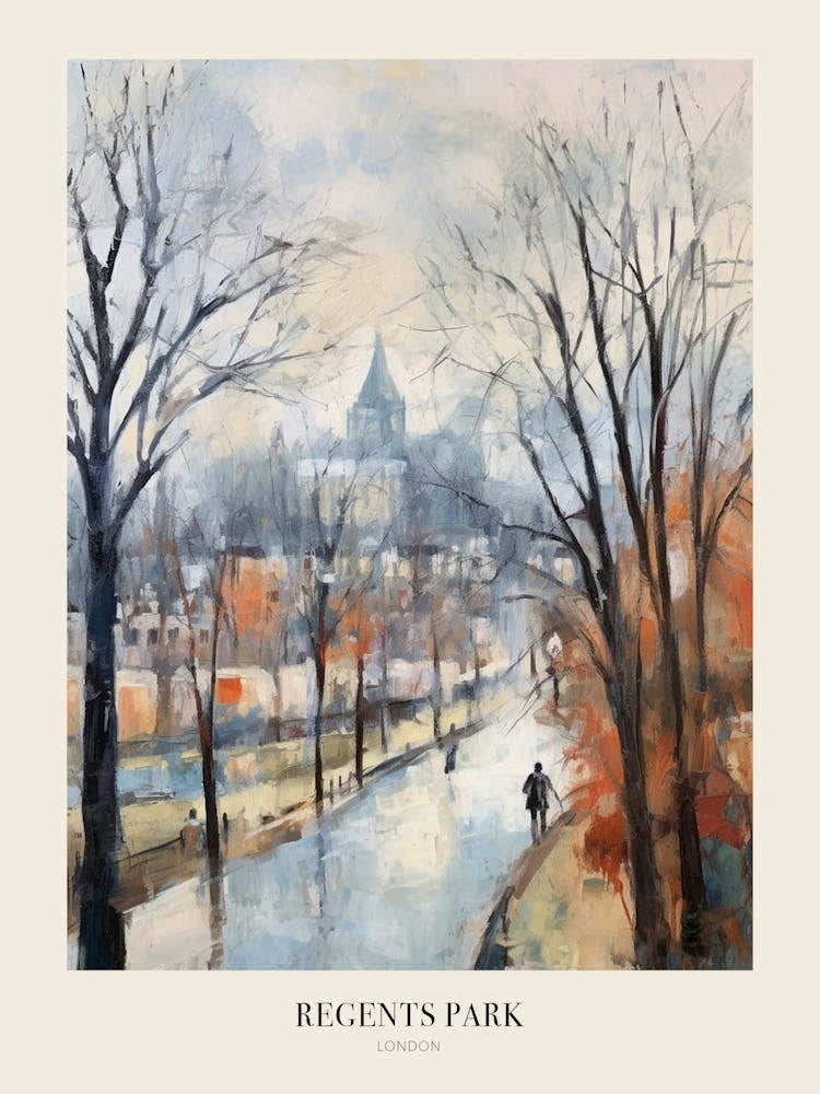 Winter City Park Poster Regents Park London 2